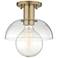 Mitzi Kyla 9" Wide Aged Brass Ceiling Light