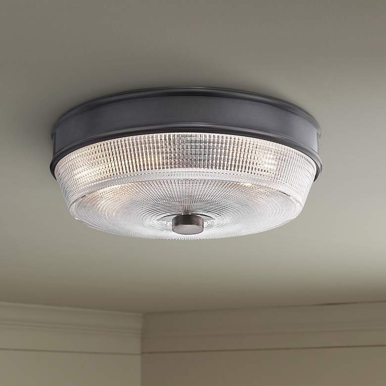 Image 1 Mitzi Lacey 10 1/4" Wide Old Bronze Ceiling Light