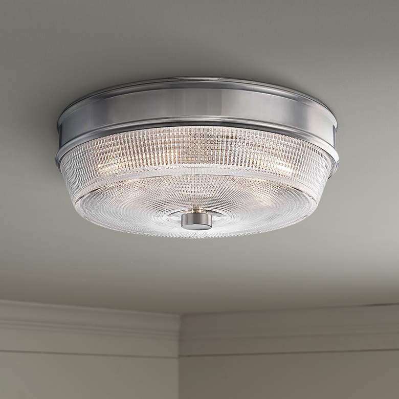 Image 1 Mitzi Lacey 10 1/4" Wide Polished Nickel Ceiling Light