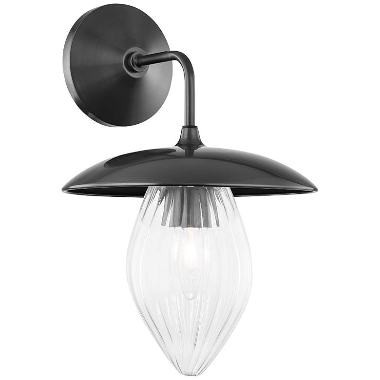 Image 1 Mitzi Lana 13 1/2" High Old Bronze Clear Glass Wall Sconce