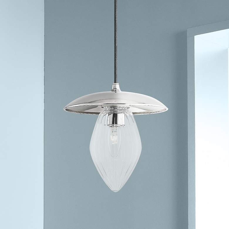 Image 1 Mitzi Lana 9" Wide Polished Nickel Mini Pendant Light