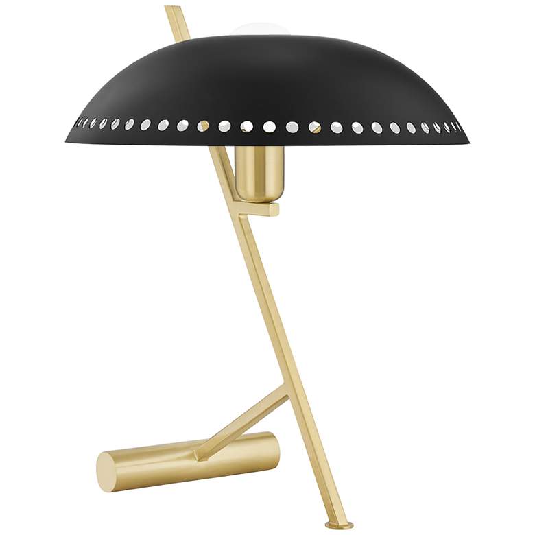 Mitzi Landis 17 1/2&quot;H Aged Brass and Black Accent Table Lamp