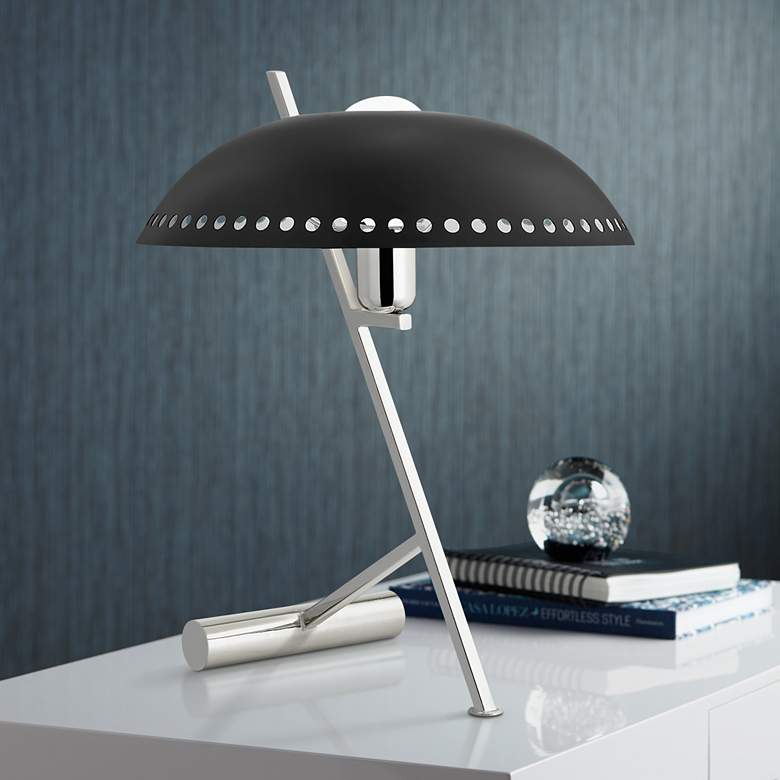 Image 1 Mitzi Landis 17 1/2"H Polished Nickel Accent Table Lamp