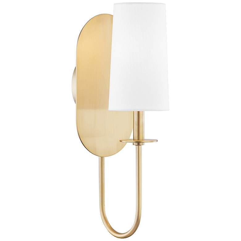 Image 1 Mitzi Lara 16 1/2" High Aged Brass Wall Sconce
