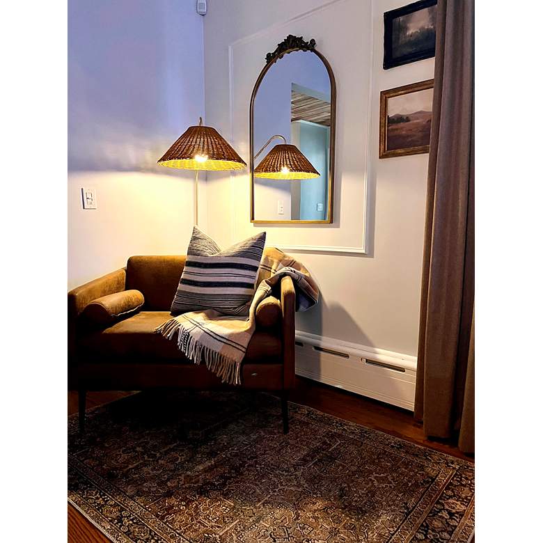 Image 5 Mitzi Lauren 60" Aged Brass Metal Bent Arm Floor Lamp more views