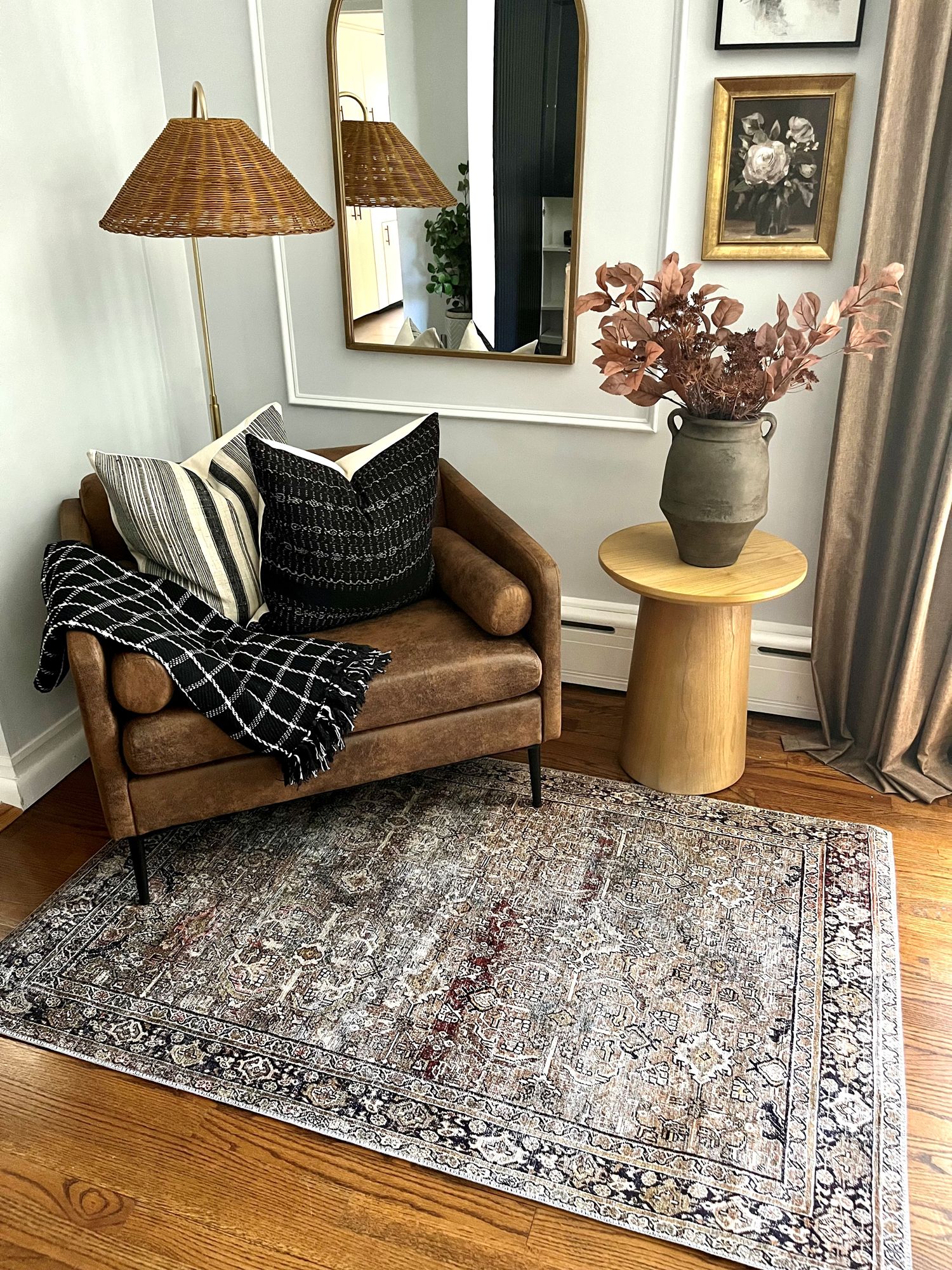 Mitzi Lauren 60" Aged Brass Metal Bent Arm Floor Lamp