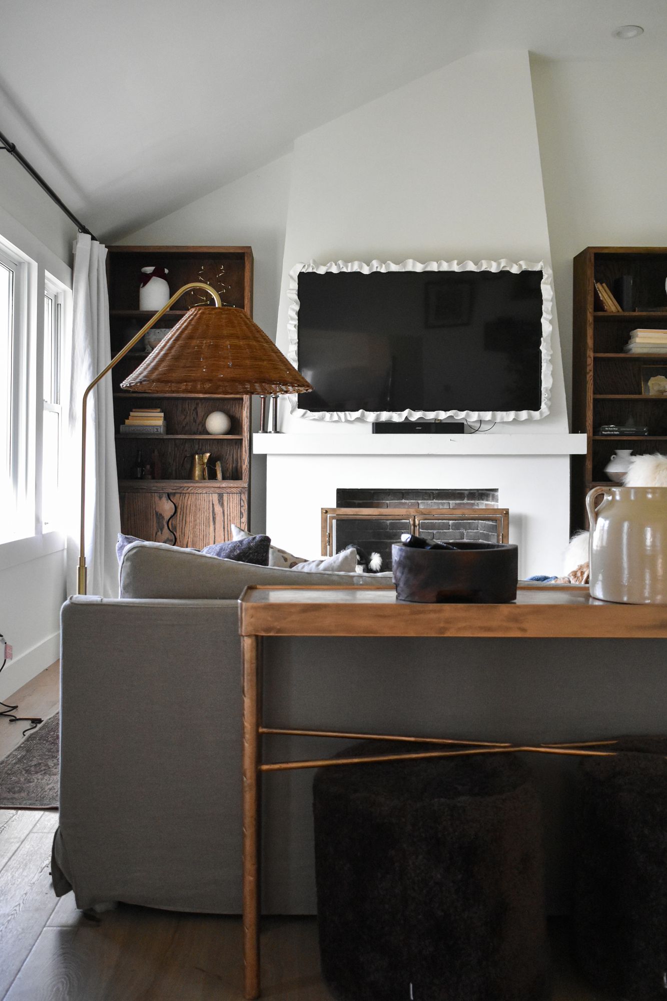 Mitzi Lauren 60" Aged Brass Metal Bent Arm Floor Lamp