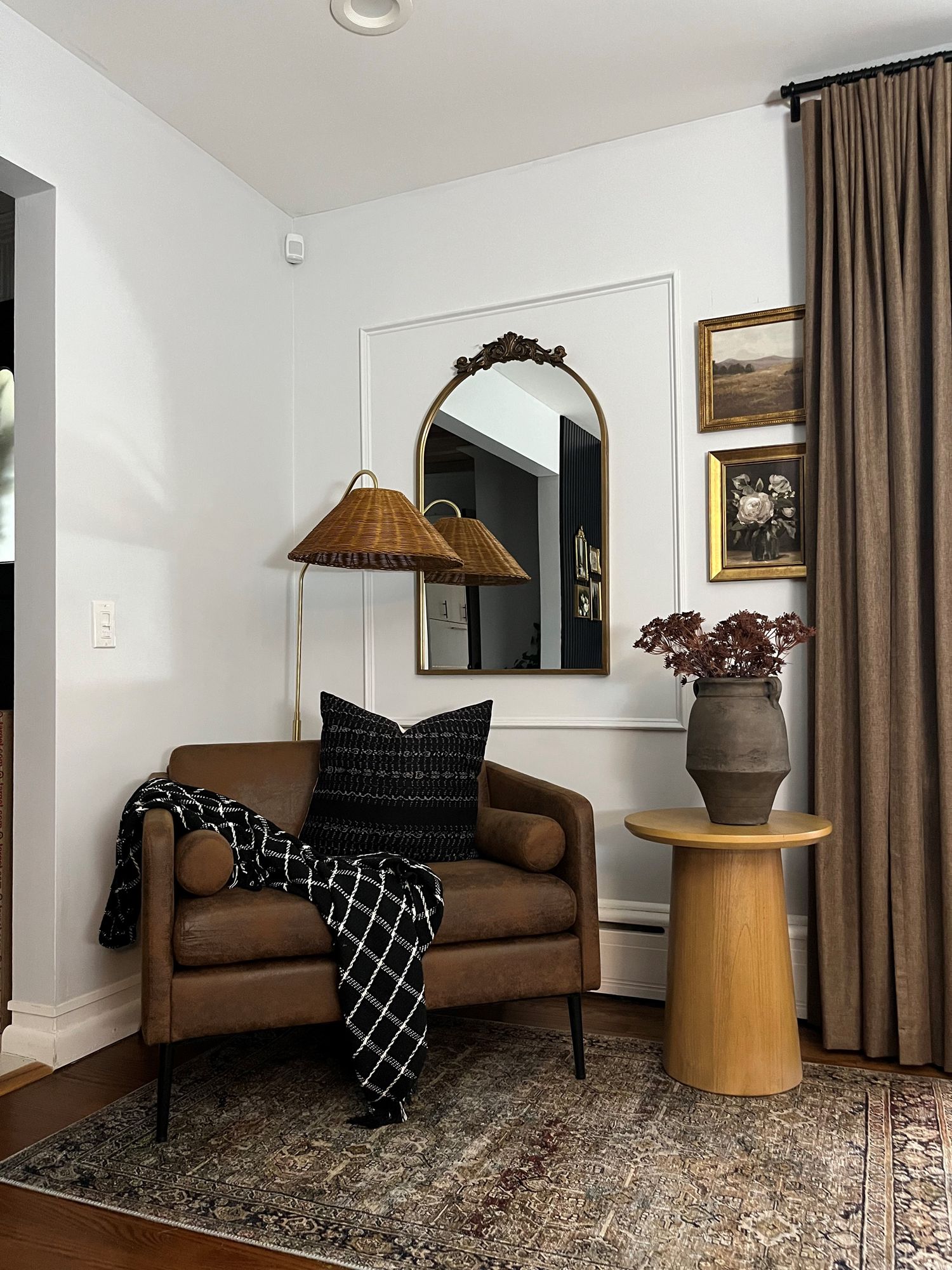 Mitzi Lauren 60" Aged Brass Metal Bent Arm Floor Lamp