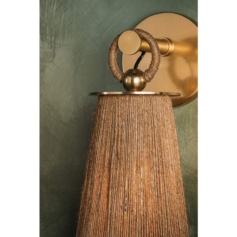 Image 3 Mitzi Lauz 13 1/2" High Aged Brass Wall Sconce more views
