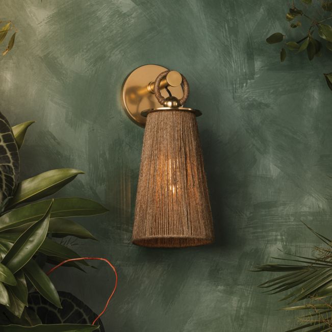 Mitzi Lauz 13 1/2" High Aged Brass Wall Sconce