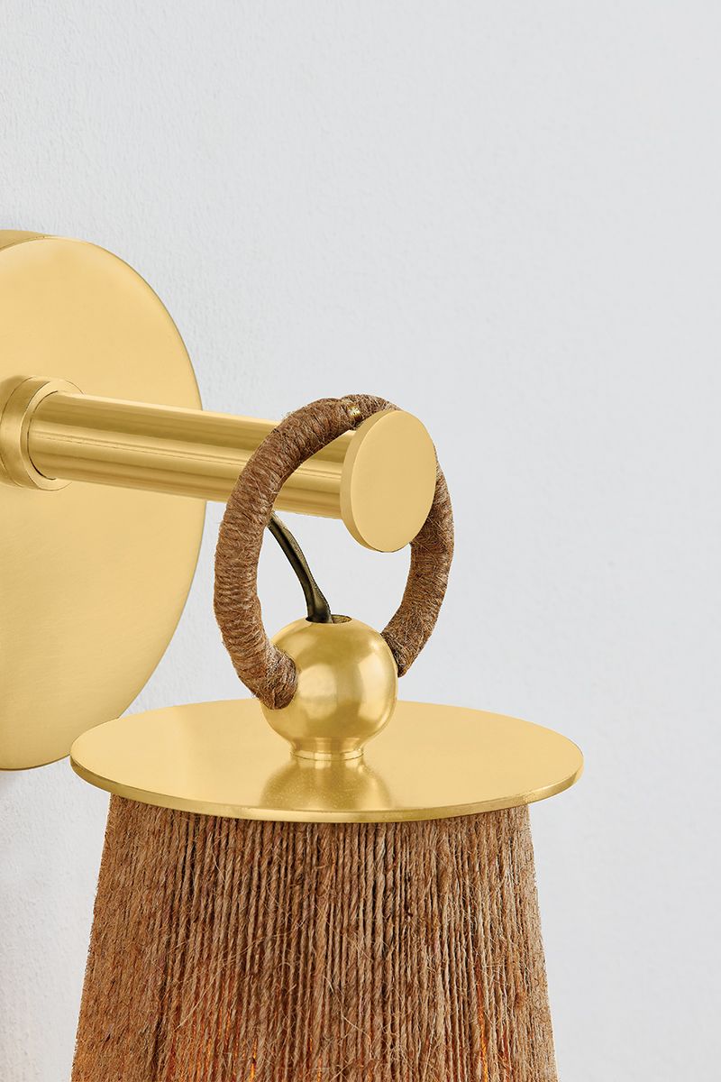 Mitzi Lauz 13 1/2" High Aged Brass Wall Sconce