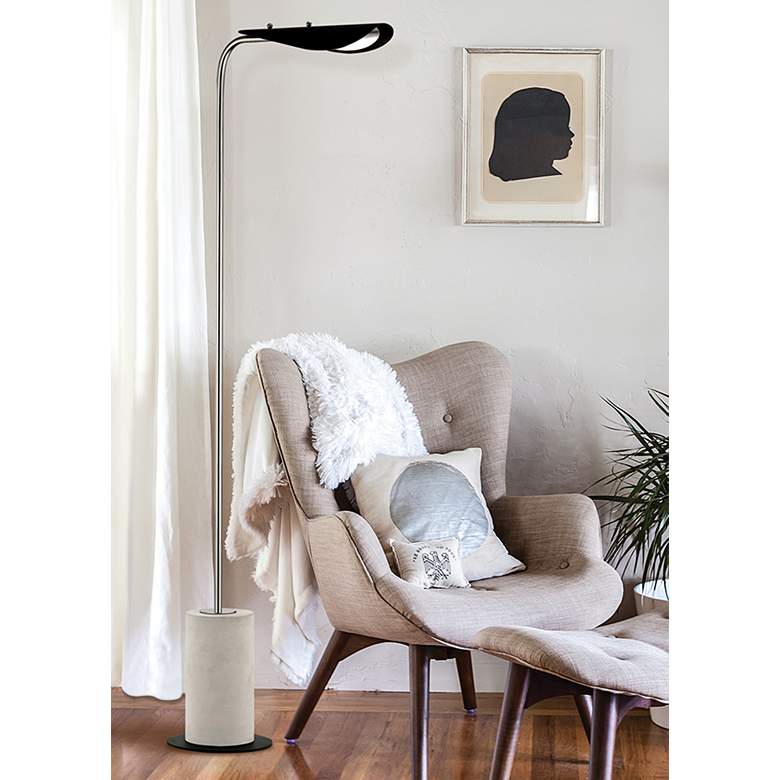 Image 1 Mitzi Layla Polished Nickel and Black LED Floor Lamp