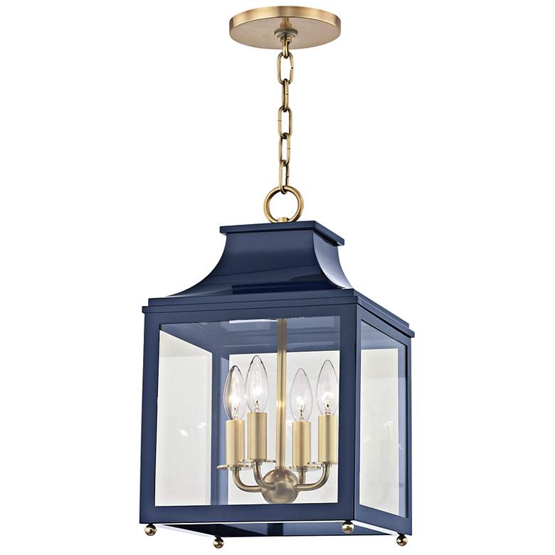 Image 2 Mitzi Leigh 11 1/2" Wide Aged Brass and Navy 4-Light Mini Pendant