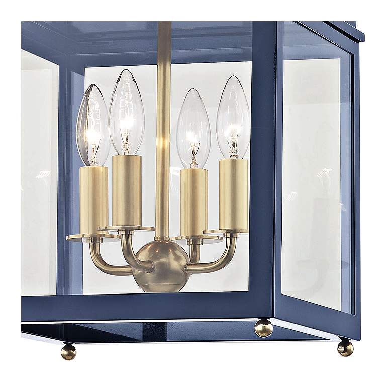 Image 3 Mitzi Leigh 11 1/2" Wide Aged Brass and Navy 4-Light Mini Pendant more views