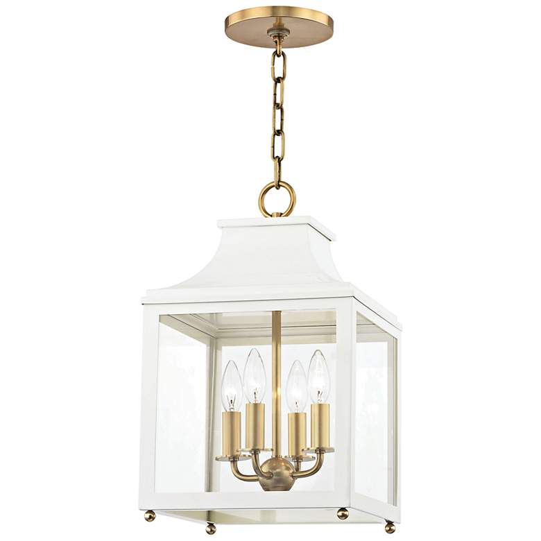 Image 2 Mitzi Leigh 11 1/2" Wide Aged Brass and White 4-Light Mini Pendant