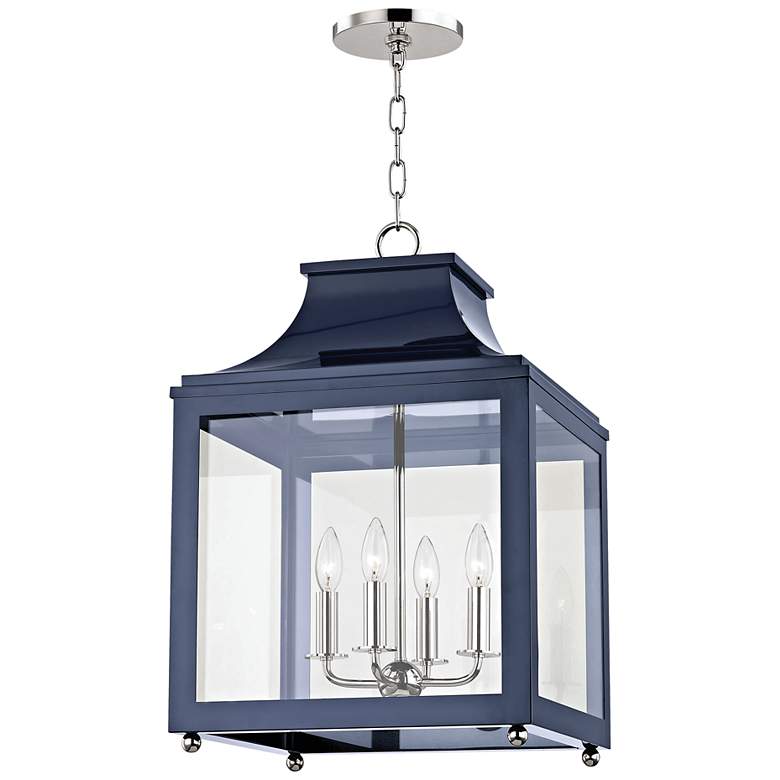 Image 2 Mitzi Leigh 11 1/2" Wide Polished Nickel and Navy 4-Light Mini Pendant
