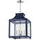 Mitzi Leigh 11 1/2" Wide Polished Nickel and Navy 4-Light Mini Pendant