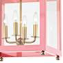 Mitzi Leigh 16" Wide Aged Brass and Pink 4-Light Pendant