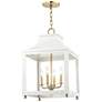 Mitzi Leigh 16" Wide Aged Brass and White 4-Light Pendant