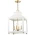 Mitzi Leigh 16" Wide Aged Brass and White 4-Light Pendant
