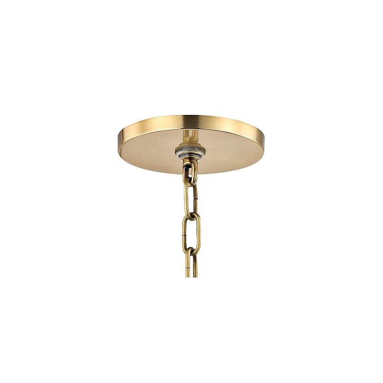 Image 4 Mitzi Leigh 16 inch Wide Aged Brass and White 4-Light Pendant more views