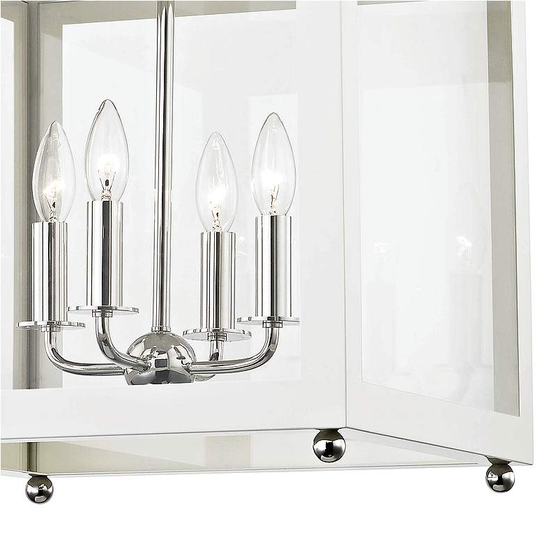 Image 2 Mitzi Leigh 16" Wide Polished Nickel and White 4-Light Pendant more views