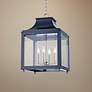 Mitzi Leigh 16"W Polished Nickel and Navy 4-Light Pendant