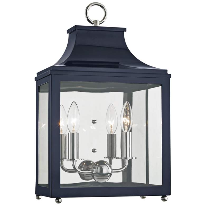 Image 1 Mitzi Leigh 18 1/2" High Nickel and Navy 2-Light Wall Sconce