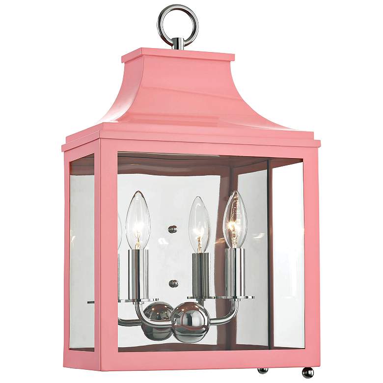 Image 1 Mitzi Leigh 18 1/2 inch High Nickel and Pink 2-Light Wall Sconce