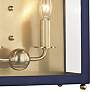 Mitzi Leigh 18 1/2"H Aged Brass and Navy 2-Light Wall Sconce