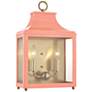 Mitzi Leigh 18 1/2"H Aged Brass and Pink 2-Light Wall Sconce