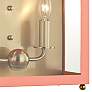 Mitzi Leigh 18 1/2"H Aged Brass and Pink 2-Light Wall Sconce