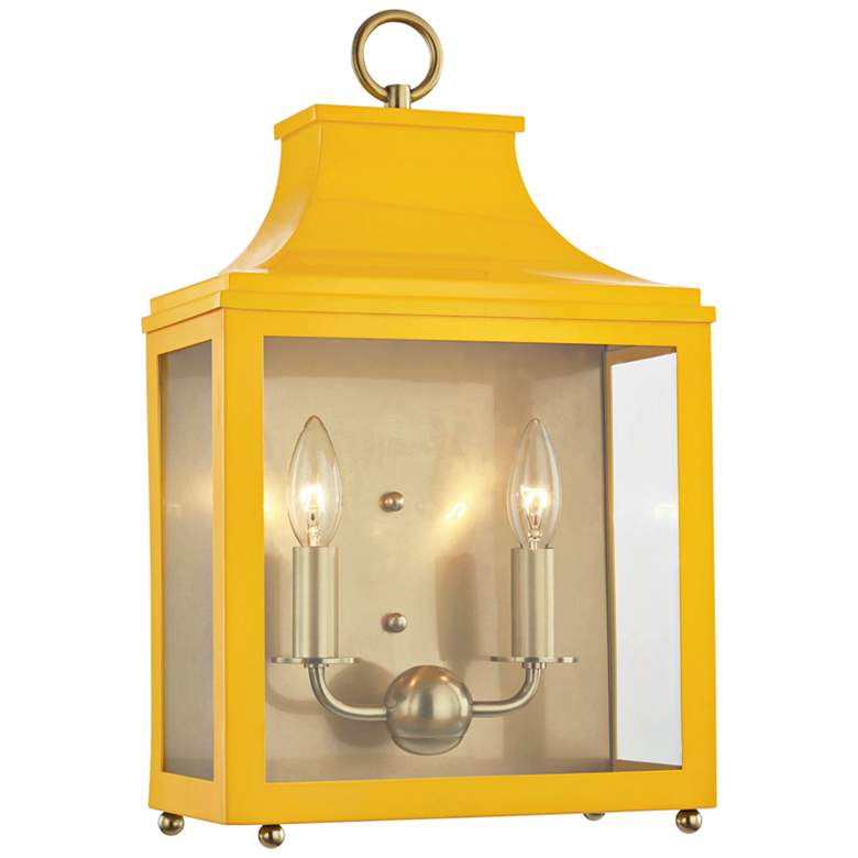Image 1 Mitzi Leigh 18 1/2 inchH Brass and Marigold 2-Light Wall Sconce
