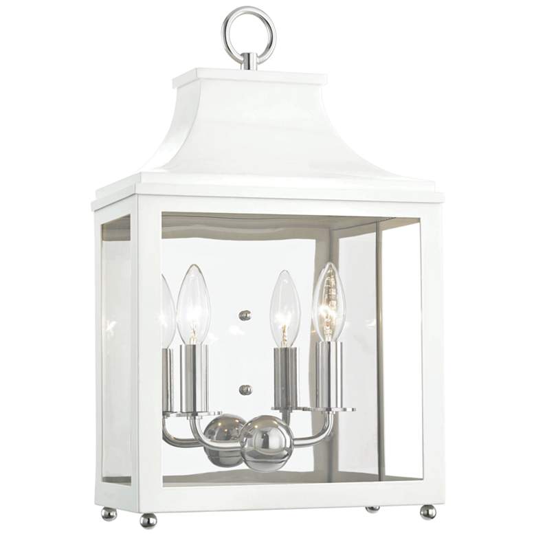 Image 1 Mitzi Leigh 18 1/2"H Nickel and White 2-Light Wall Sconce
