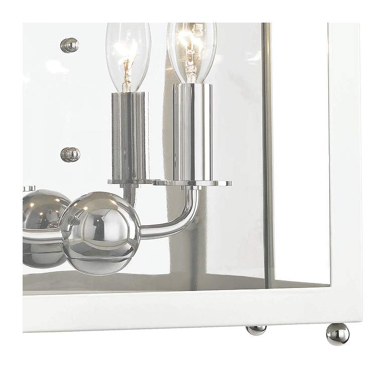Image 2 Mitzi Leigh 18 1/2"H Nickel and White 2-Light Wall Sconce more views