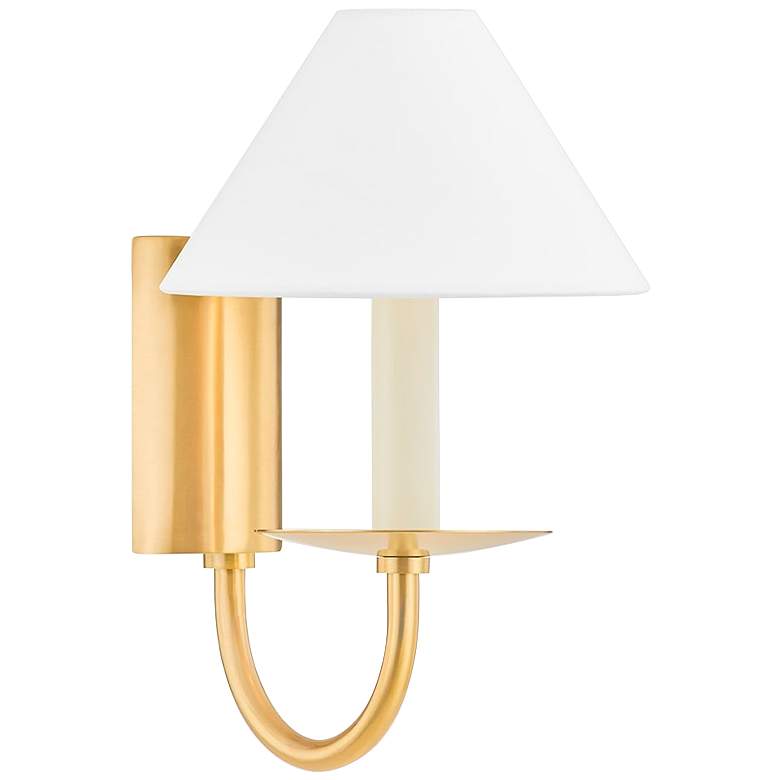 Image 1 Mitzi Lenore 10 1/4" High Aged Brass Wall Sconce