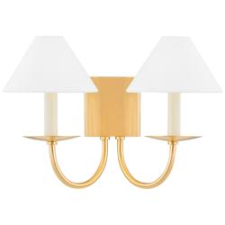 Mitzi Lenore 11&quot; High Aged Brass 2-Light Wall Sconce