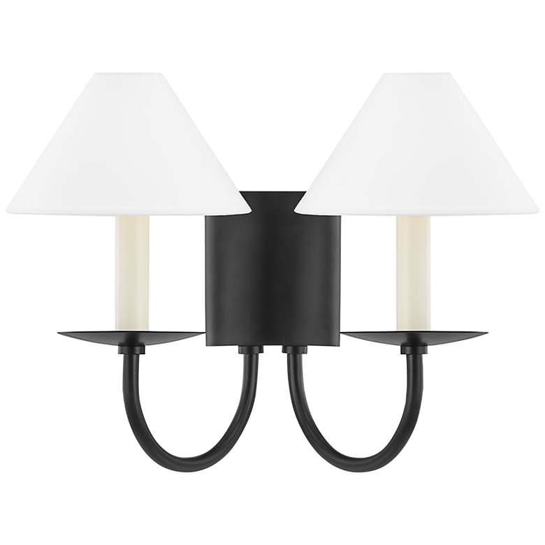 Image 1 Mitzi Lenore 11 inch High Soft Black 2-Light Wall Sconce