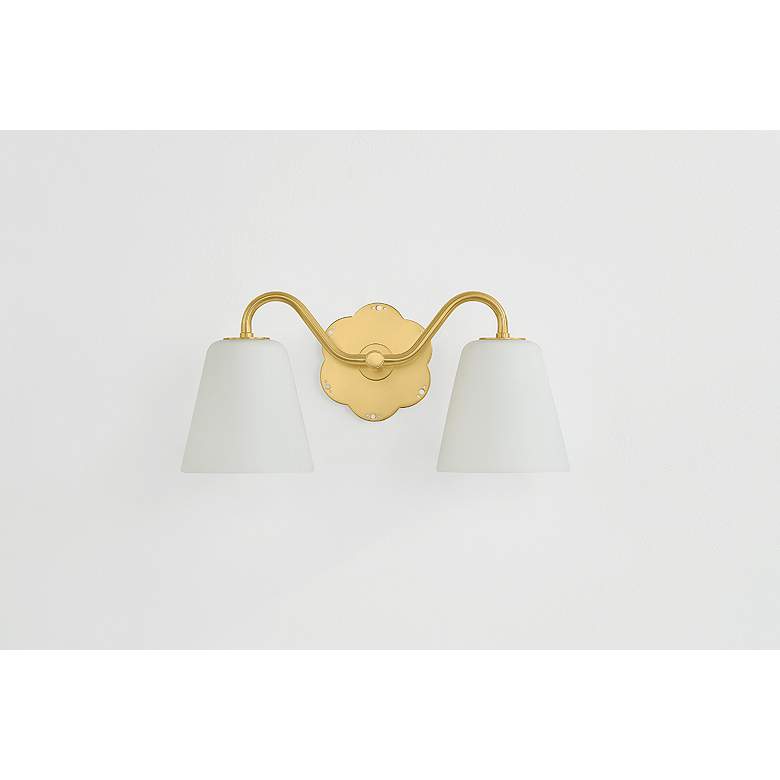 Image 6 Mitzi Leonella 8 1/2" High Aged Brass 2-Light Wall Sconce more views