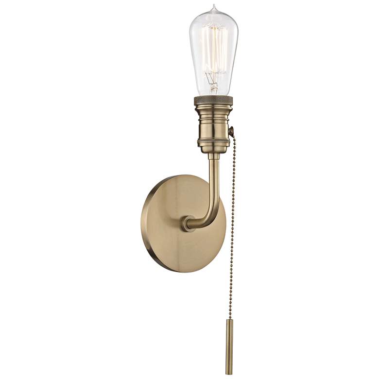Image 1 Mitzi Lexi 12 1/4 inch High Aged Brass Wall Sconce
