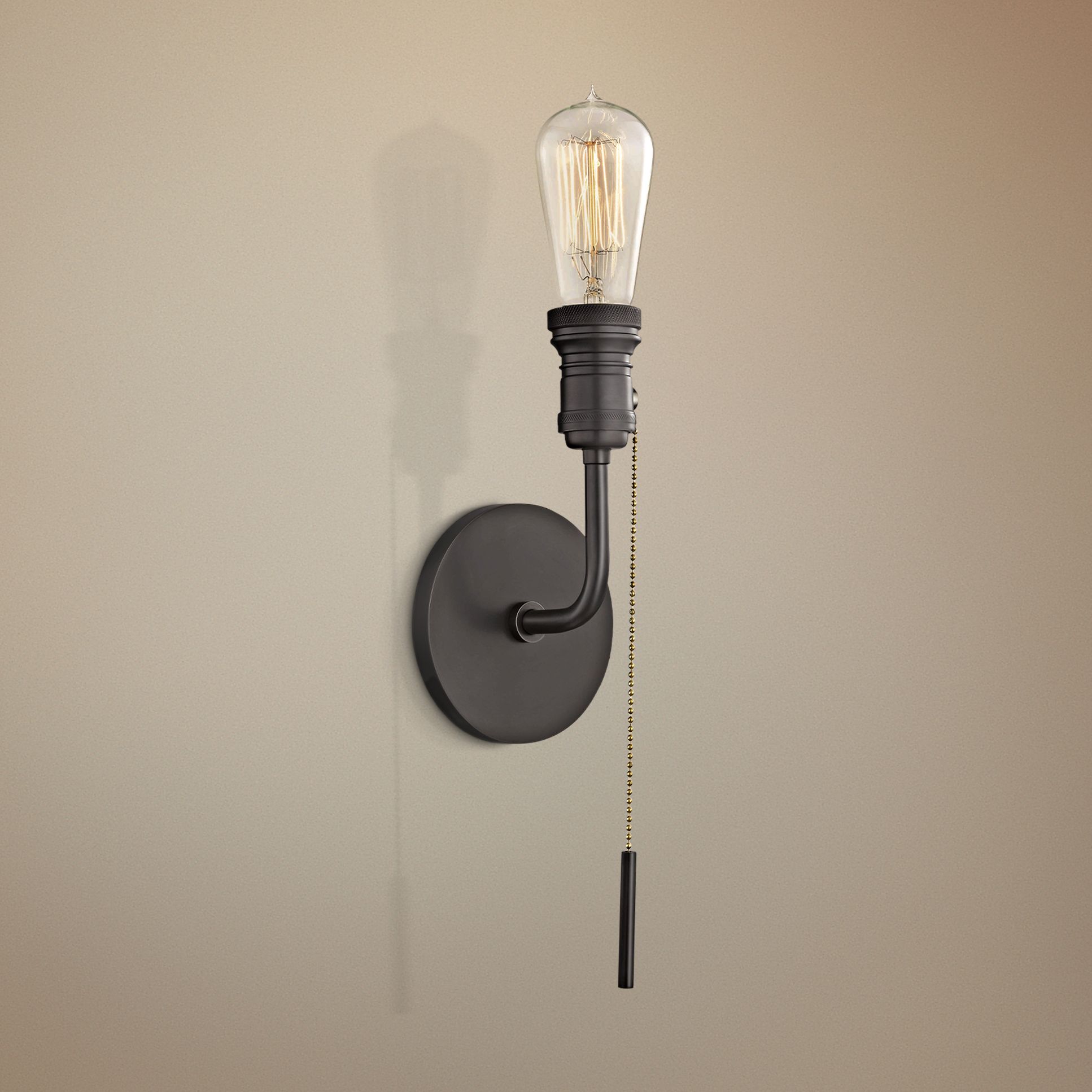 bathroom wall light with pull switch