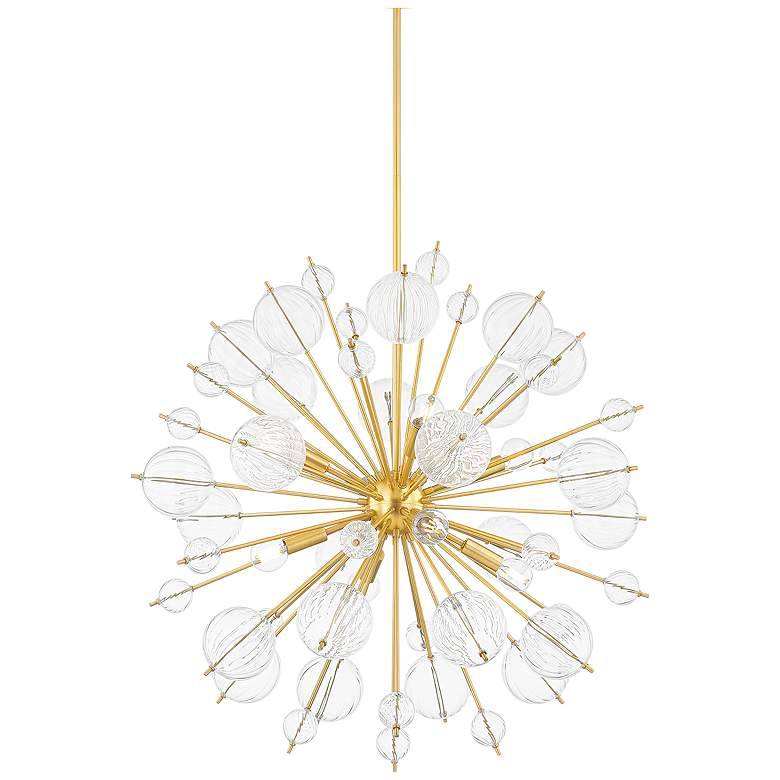Image 2 Mitzi Linnea 30" Wide Aged Brass 8-Light Sputnik Chandelier