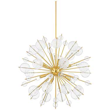 Mitzi Linnea 30" Wide Aged Brass 8-Light Sputnik Chandelier