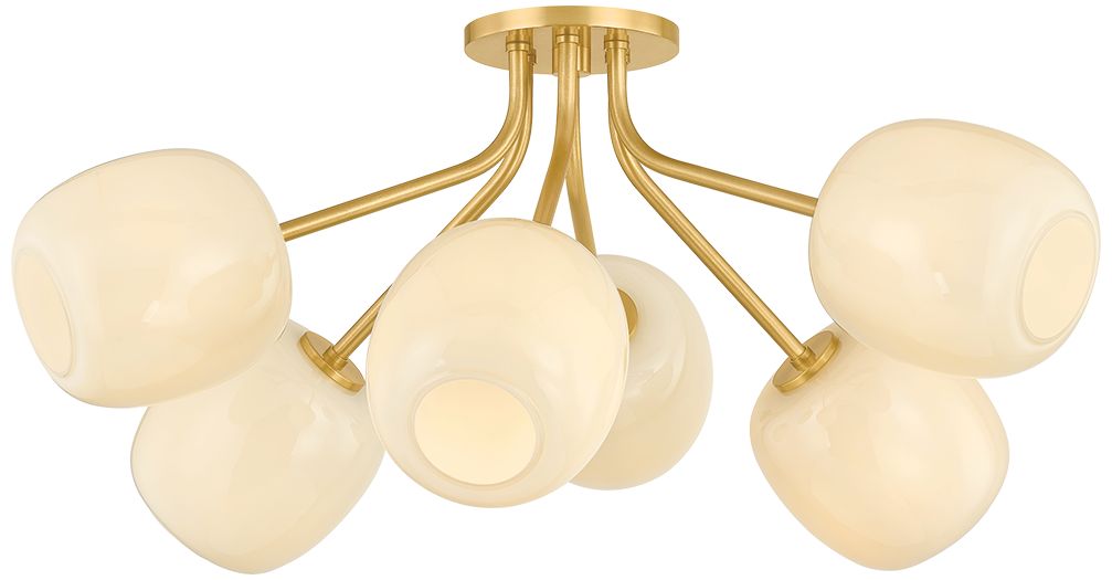 Mitzi Lisette Semi Flush Aged Brass