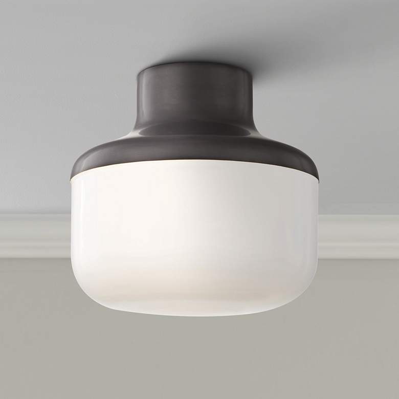 Image 1 Mitzi Livvy 9" Wide Old Bronze Ceiling Light
