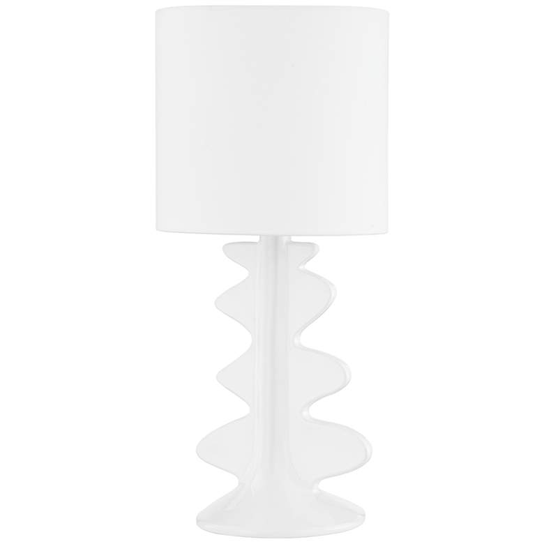 Image 1 Mitzi Liwa White Finish Swirl Base Modern Accent Table Lamp
