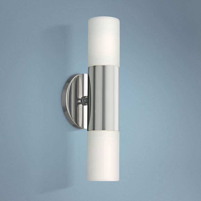 Image 1 Mitzi Lola 13" High Polished Nickel 2-Light Modern LED Wall Sconce