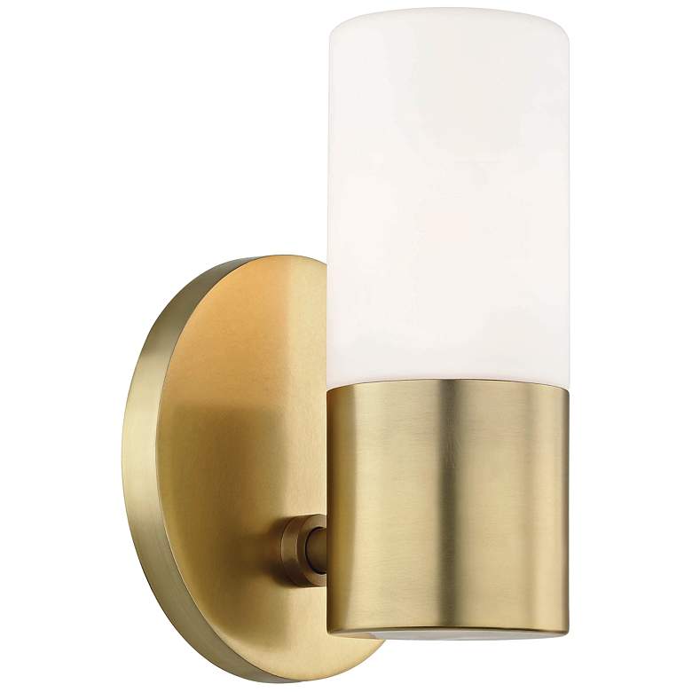 Image 1 Mitzi Lola 6 3/4 inch High Aged Brass LED Wall Sconce