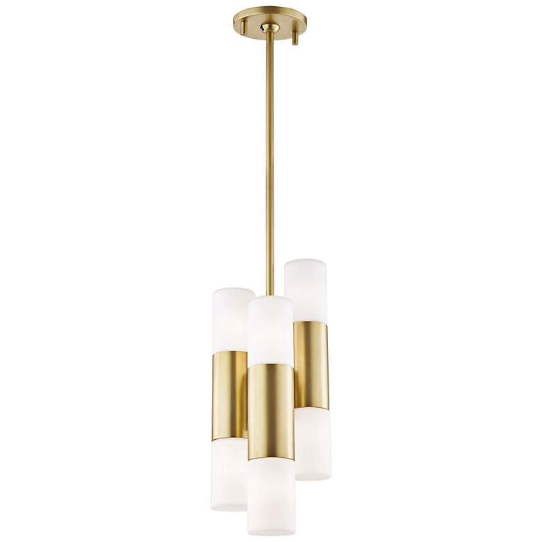 Image 2 Mitzi Lola 7 1/2 inch Wide Aged Brass 6-Light LED Mini Pendant