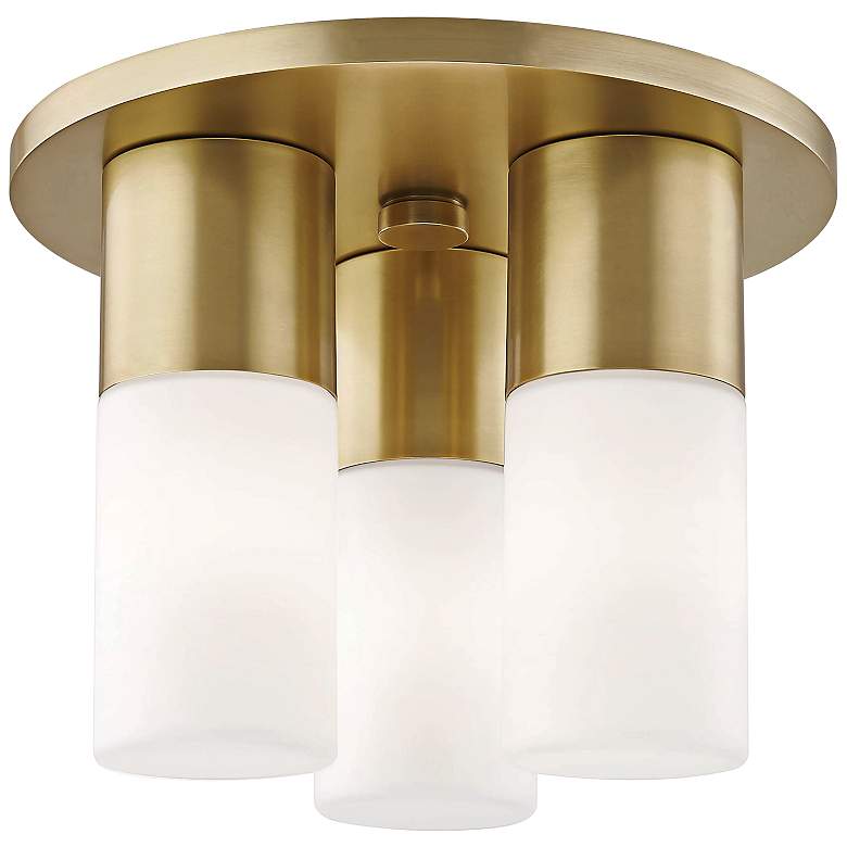 Mitzi Lola 9 1/4&quot; Wide Aged Brass 3-Light LED Ceiling Light